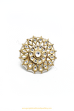 Gold Finished Kundan Ring By PTJ