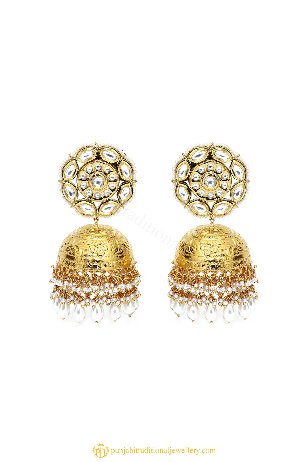Gold Finished Earrings by PTJ