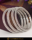 Silver Finished Bangle Set (Both Hand Pair) | Punjabi Traditional Jewellery Exclusive