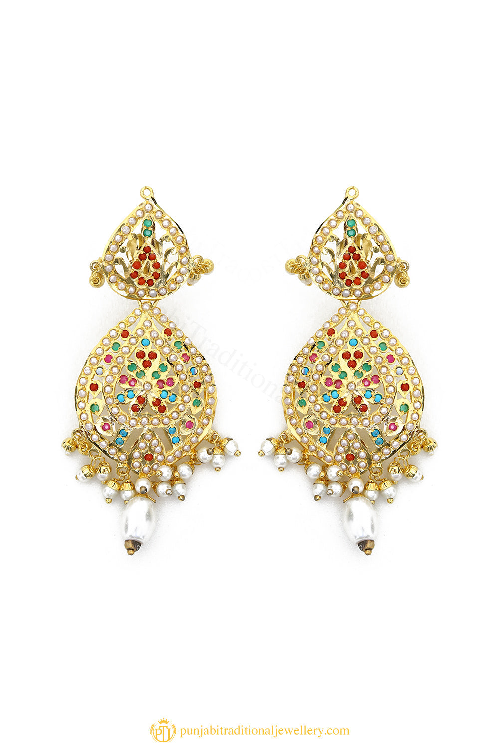 Gold Finished Earrings by PTJ