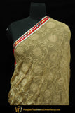 White Color Pure Phulkari Dupatta By Punjabi Traditional Jewellery