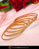 Gold Finished Karra Bangles (Pair)| Punjabi Traditional Jewellery Exclusive