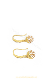 Gold Finished Pearl Bali Earrings By  PTJ