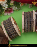 Antique Gold Finished Black AD Stone Bangle Set (Both Hand Pair) | Punjabi Traditional Jewellery Exclusive