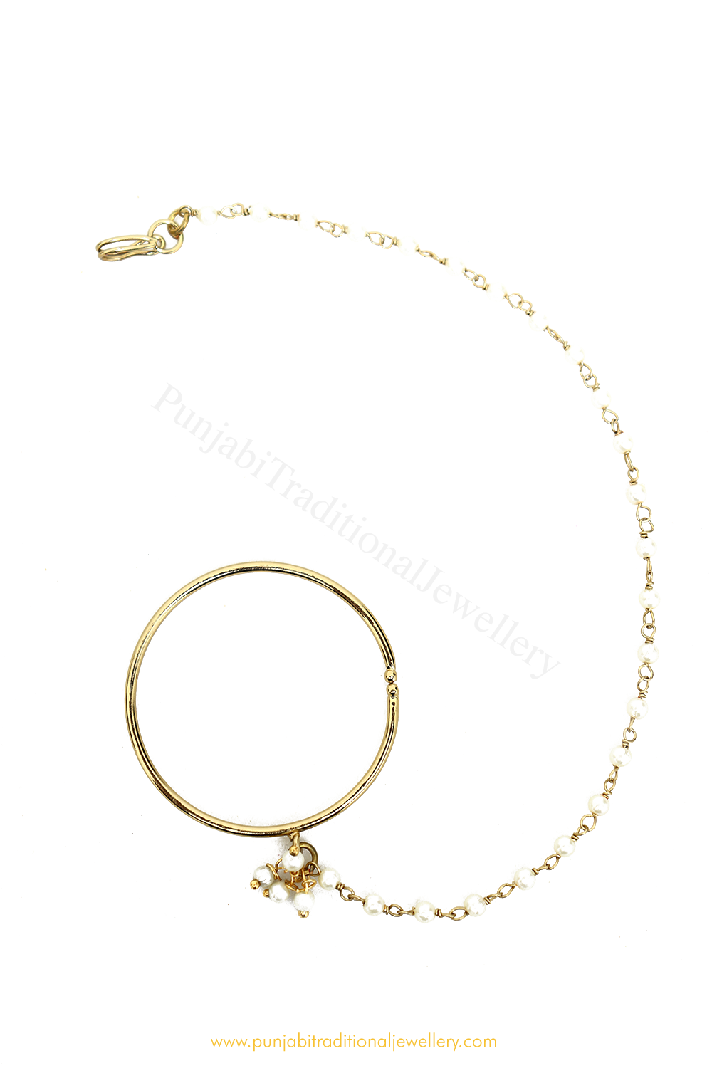 Antique Gold Plated Plain Nath By PTJ