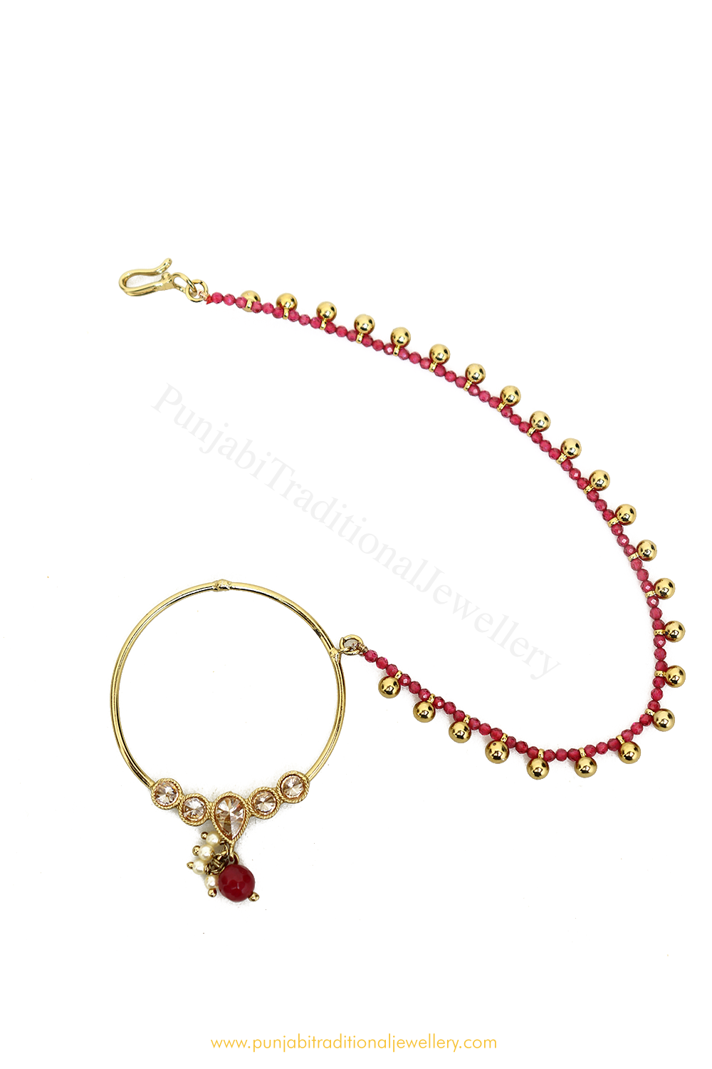 Antique Gold Plated Champagne Stone  Nath By PTJ