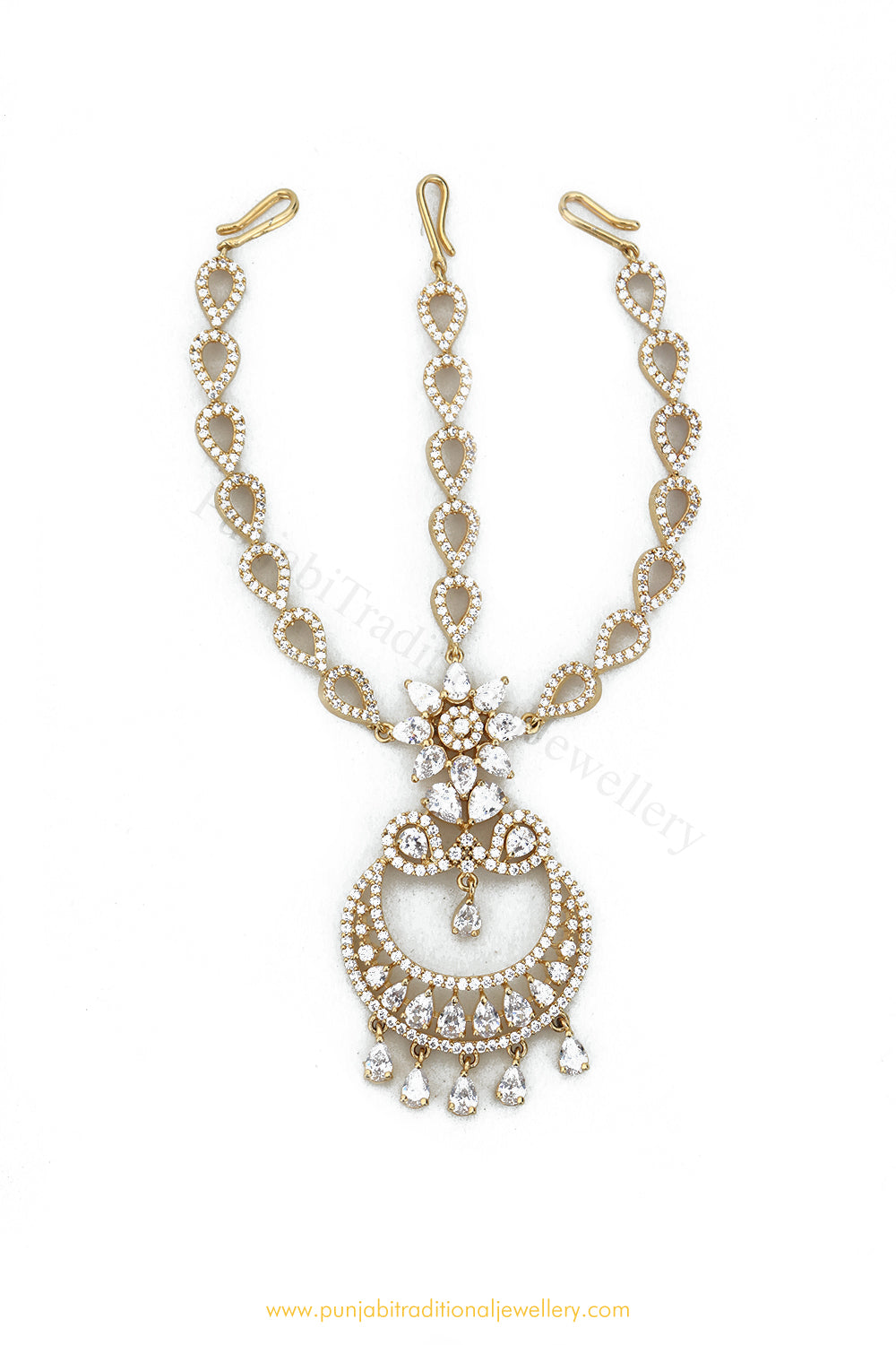 Gold Finished AD Matha Patti By PTJ Exclusive