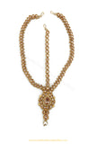Antique Gold Finished Champagne Stone Matha Patti By PTJ Exclusive