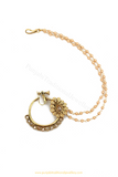 Antique Gold Finished Polki Nath By PTJ