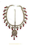 Antique Gold Finished Rubby Champagne Stone Matha Patti By PTJ Exclusive