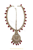 Antique Gold Finished Rubby Champagne Stone Matha Patti By PTJ Exclusive