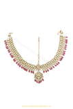 Gold Finished Rubby Kundan Matha Patti By PTJ Exclusive