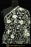Black & White Color Pure Phulkari Dupatta By Punjabi Traditional Jewellery