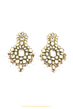 Gold Finished Pearl Kundan Earrings By PTJ