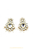 Gold Finished Pearl Kundan Earrings By PTJ