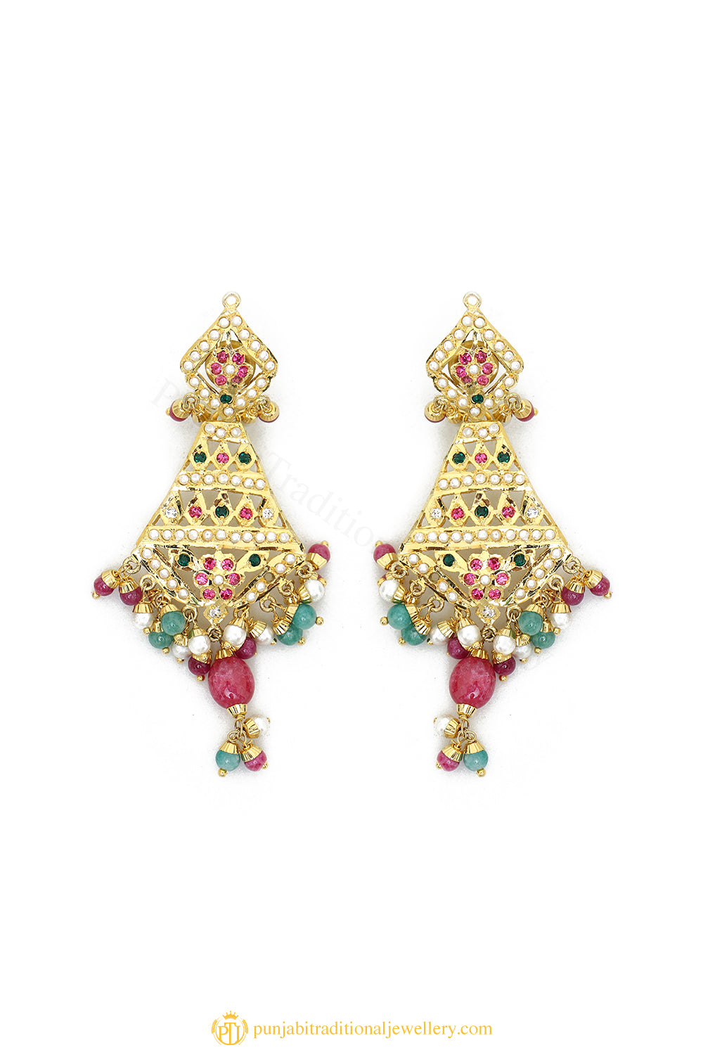 Gold Finished Earrings by PTJ