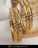 Gold Finished Karra Bangles (Pair)| Punjabi Traditional Jewellery Exclusive