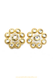Gold Finished Kundan Studs By PTJ