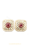 Gold Finished Rubby Kundan Studs By PTJ