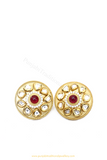 Gold Finished Rubby Kundan Studs By PTJ