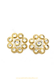 Gold Finished Kundan Studs By PTJ