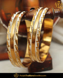 Gold Finished Karra Bangles (Pair)| Punjabi Traditional Jewellery Exclusive