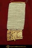 Lutfiyea Gold Finished Pearl Jadau Bracelet | Punjabi Traditional Jewellery Exclusive
