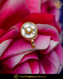 Gold Finished Kundan Pearl Without hole Nose Pin | Punjabi Traditional Jewellery Exclusive