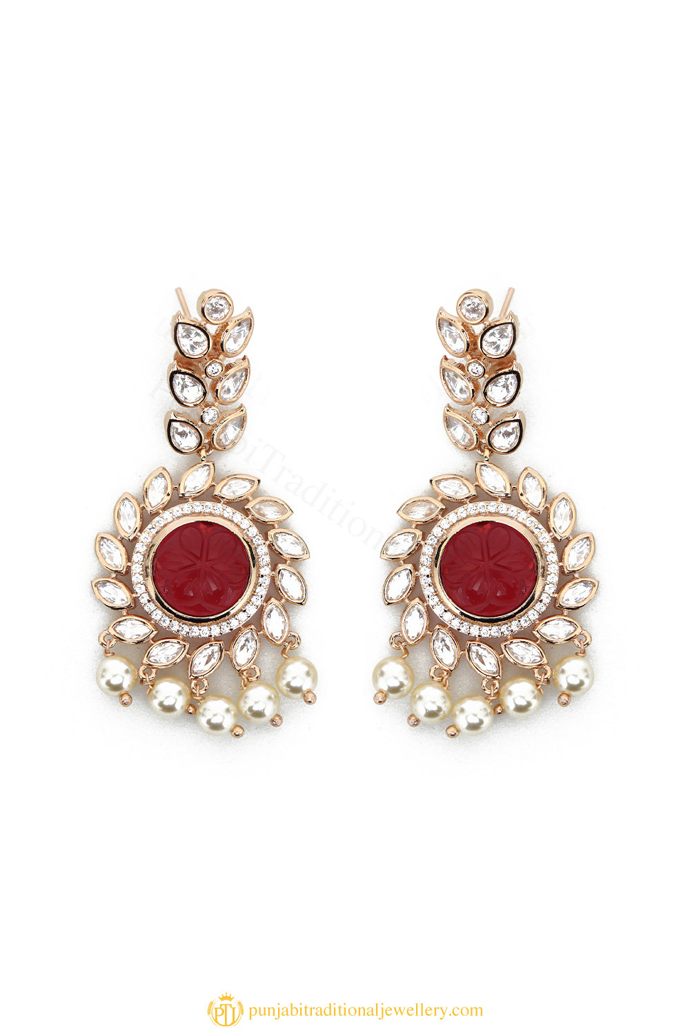 Gold Finished Earrings by PTJ