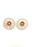 Gold Finished Rubby Kundan Studs By PTJ