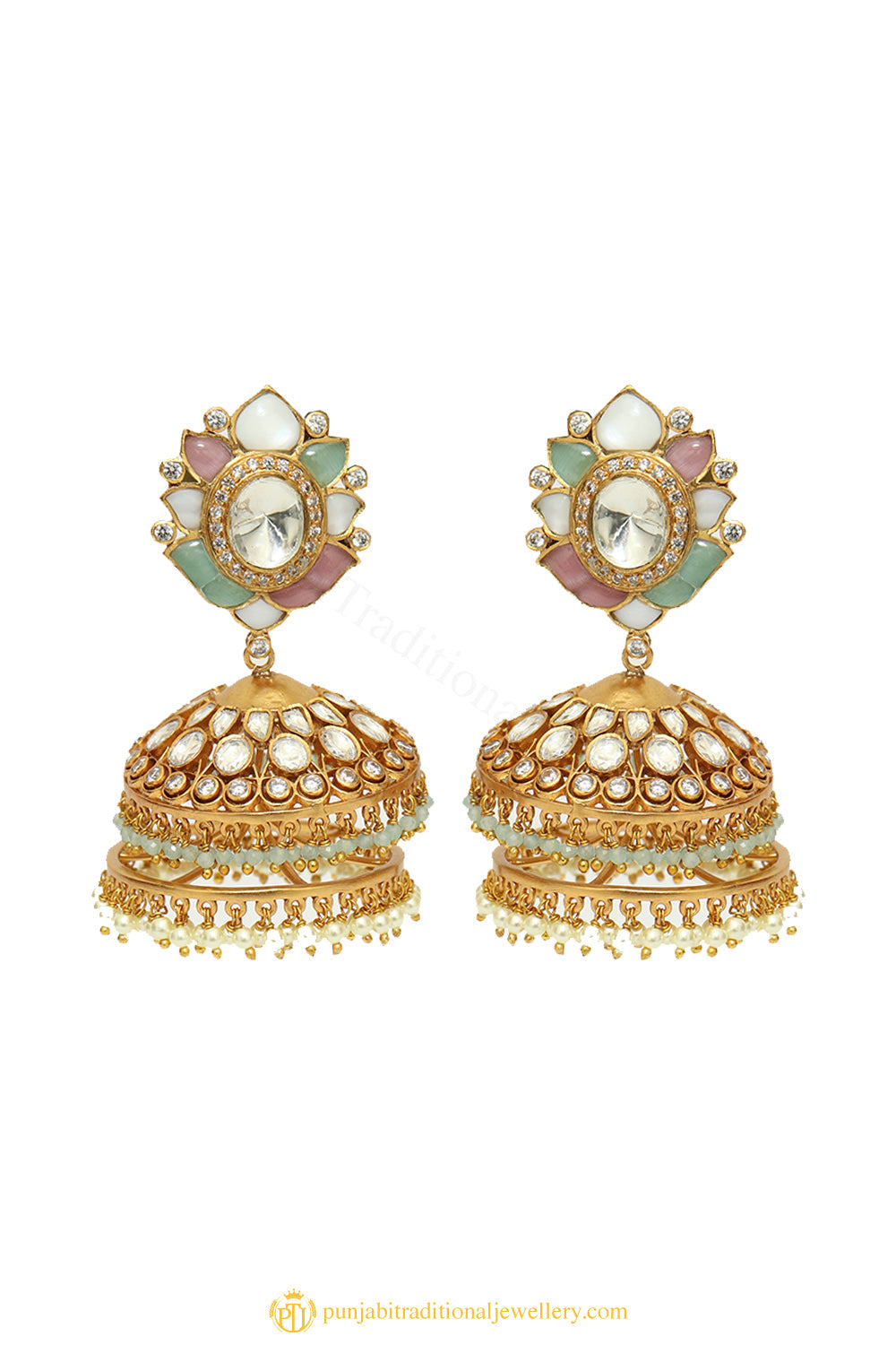 Gold Finished Earrings by PTJ