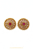 Antique Gold Finished Polki Studs By PTJ