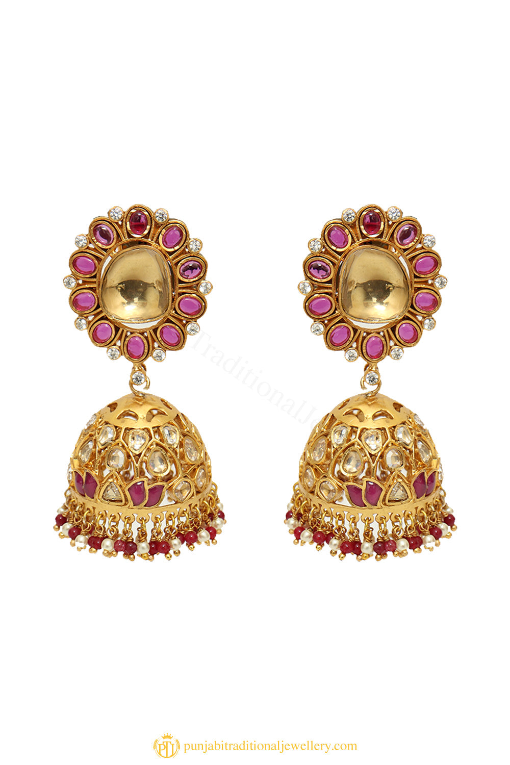Gold Finished Earrings by PTJ