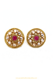 Antique Gold Finished Polki Studs By PTJ