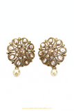 Antique Gold Finished Polki Studs By PTJ