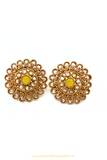 Antique Gold Finished Polki Studs By PTJ