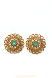 Antique Gold Finished Polki Studs By PTJ