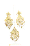 Gold Finished Earrings & Tikka Set by PTJ