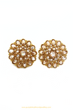 Antique Gold Finished Polki Studs By PTJ
