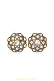 Antique Gold Finished Polki Studs By PTJ