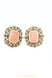 Champagne Stone Peach Studs By PTJ