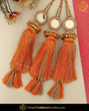 Orange Color Prandi Lottan With Mirror | Pipal Diya Peengan by Punjabi Traditional Jewellery Exclusive