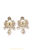 Gold Finished Semi Precious Kundan Earrings by PTJ