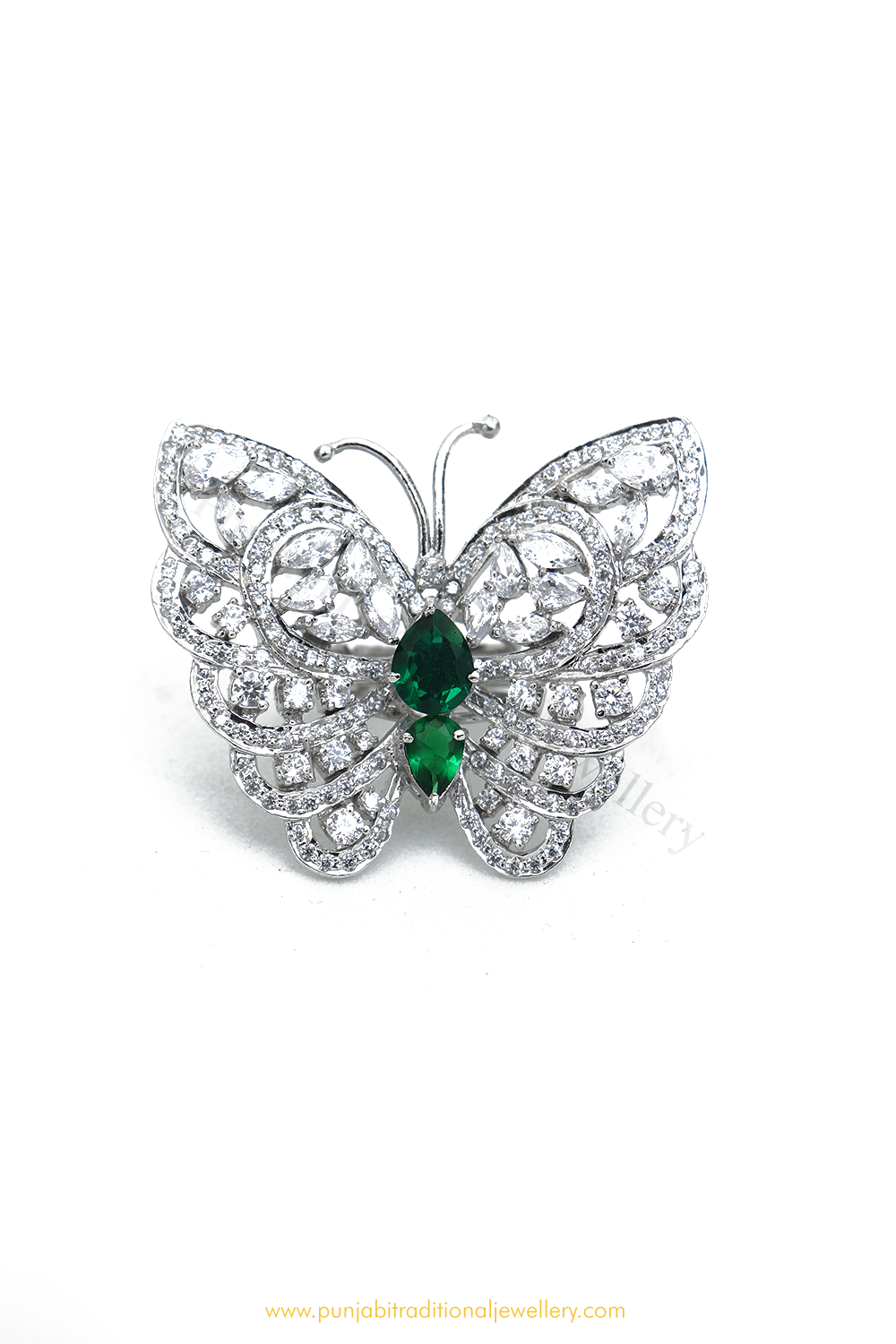Silver Finished Butterfly Ring By PTJ