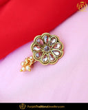 Gold Finished Polki Stone Without hole Nose Pin| Punjabi Traditional Jewellery Exclusive