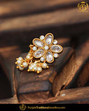 Gold Finished Polki Stone Without hole Nose Pin| Punjabi Traditional Jewellery Exclusive