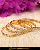 Gold Finished Karra Bangles (Pair)| Punjabi Traditional Jewellery Exclusive
