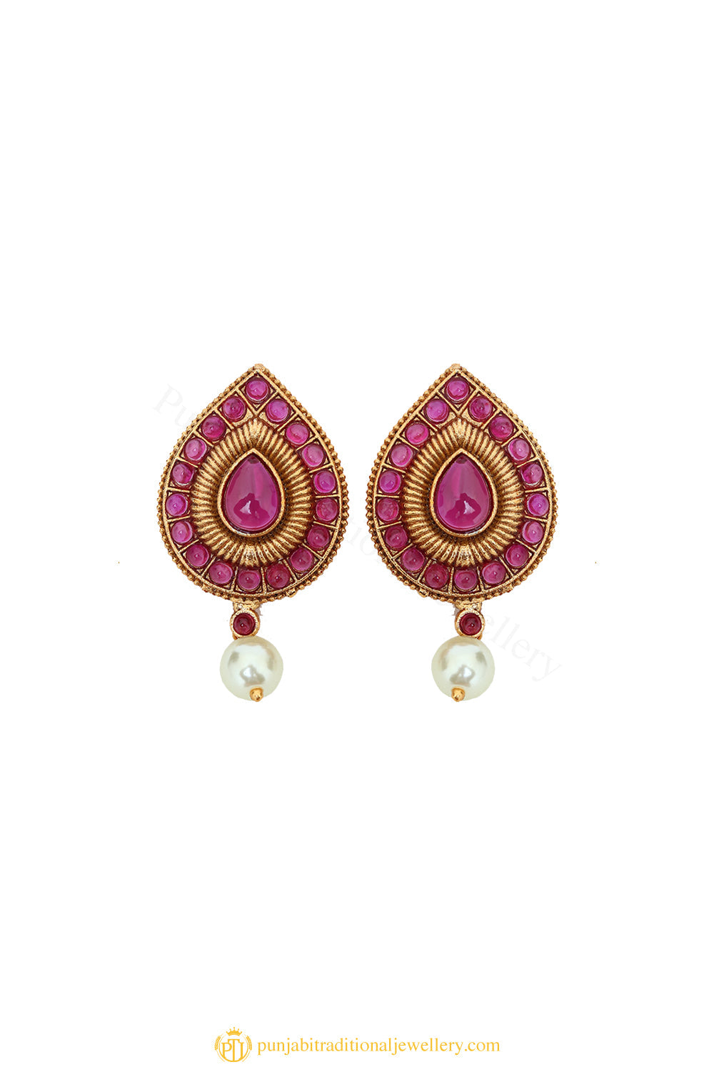 Gold Finished Earrings by PTJ