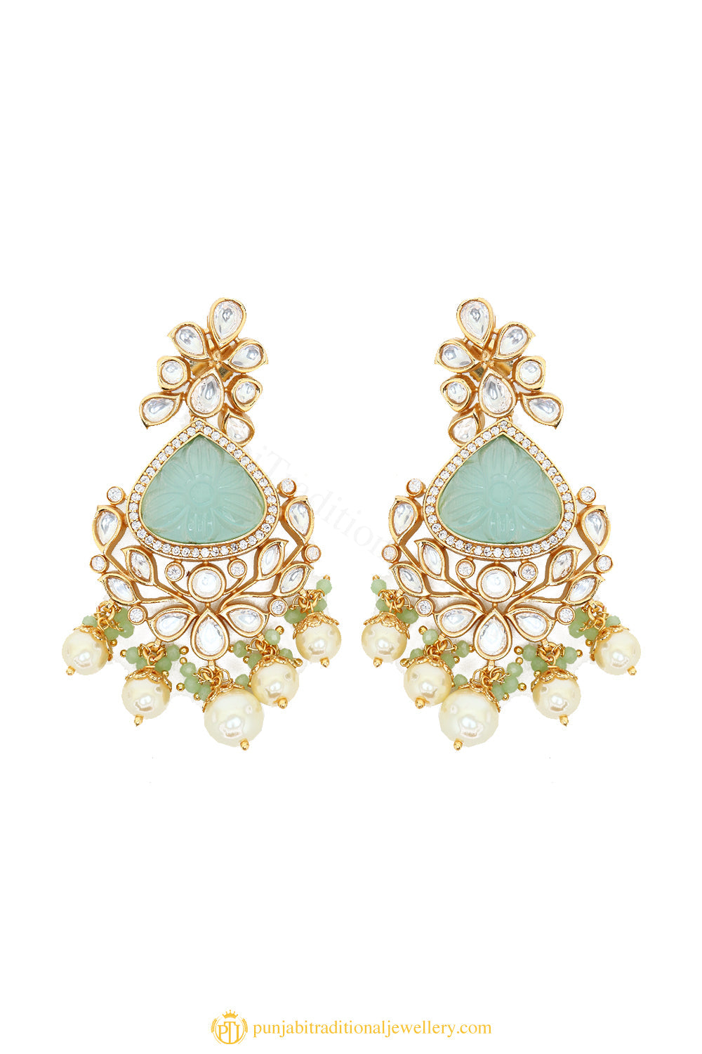 Gold Finished Earrings by PTJ