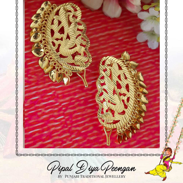 Gold pipal patti earrings store